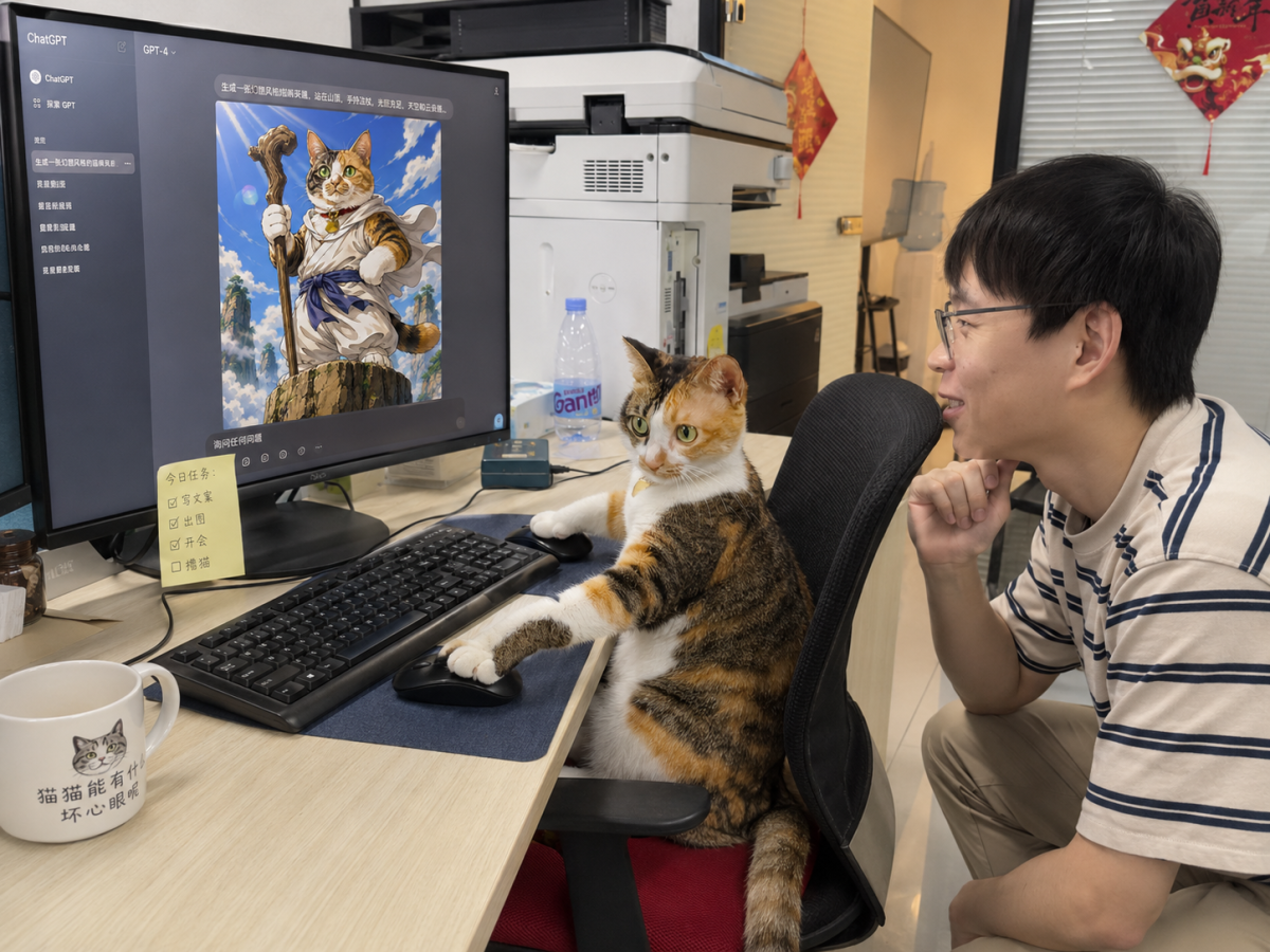 猫总指导助理ing — Cat Boss Mentoring