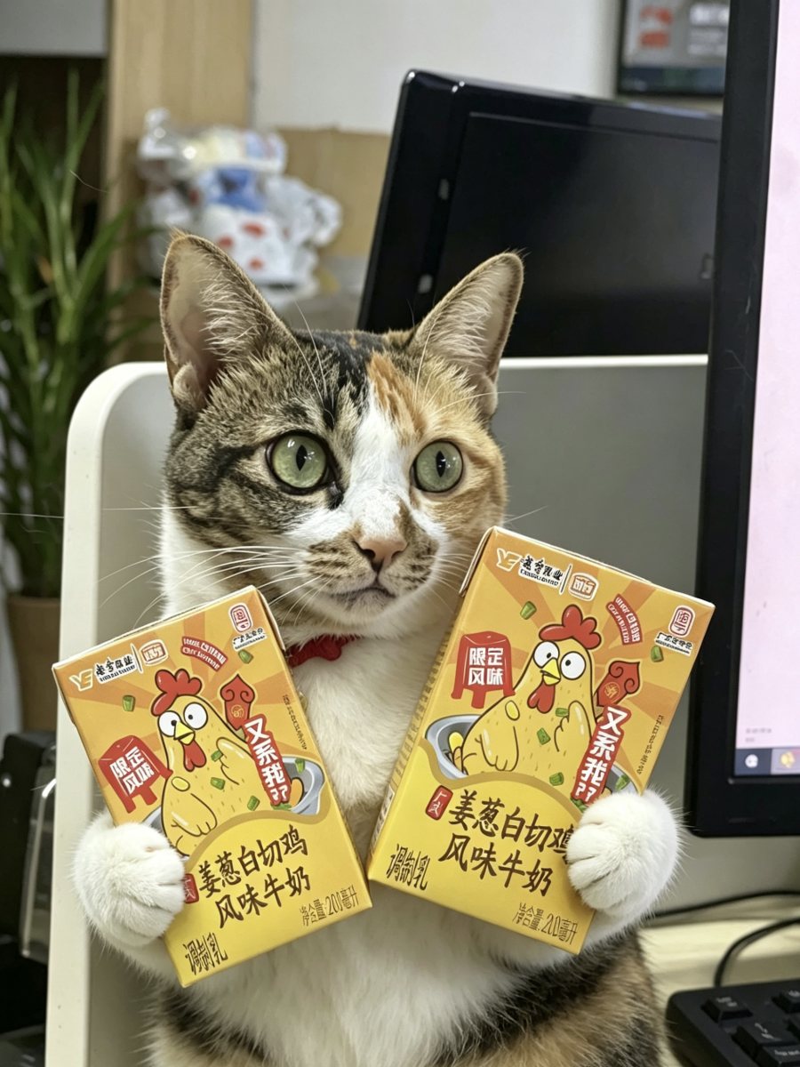 姜葱白切鸡迎宾猫总 — Cantonese Greeting Cat Boss
